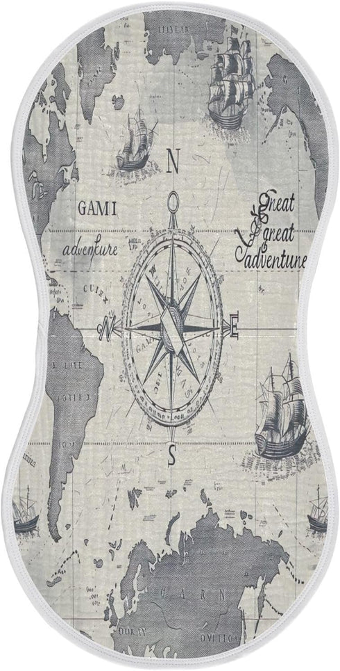 YETTASBIN World Map Muslin Baby Burp Cloth, Super Soft Absorbent Cotton Burp Rag
