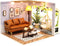 Flever DIY Miniature House Kit, Tiny Home Kit with LED Light, Mini