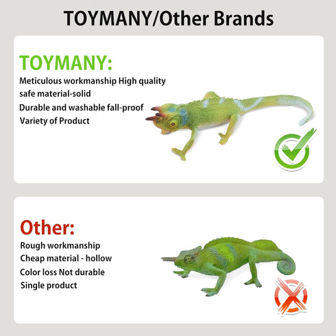 Toymany 12PCS Reptile Animal Figurine Toys Set: Cold Blooded Amphibians, Desert Animal Figures, Gift Party Favor