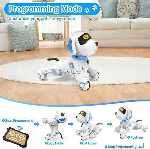 8-12,Remote Dwi Dowellin Robot Dog for Kids Control Smart Robotic Dogs Pet Puppy Robotic Toy,Interactive Touch Walking