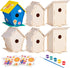 Neliblu DIY 12 Wooden Bird House Kits - Creative Arts and Crafts