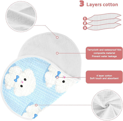 tplaotee 22x11in Cute White Bichon Frise Cotton burping Cloth Soft and Absorbent? Baby wash Cloth for Newborns boy
