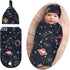 Osvbs Space Galaxy Newborn Swaddle Blanket with Beanie Set, Soft and Stretchy Baby