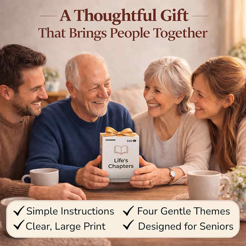 160 QUOKKA Conversation Cards for Seniors Memory Card Game Alzheimer's Dementia Activities Large Print Conversation