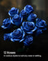 iATOM Set, 12Pcs Blue Rose Bouquet Building Flowers Botanical Collection for Adults