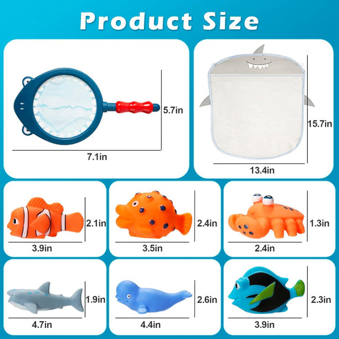 No Hole Mold Free Bath Toys for Toddlers 1-3, Water Toys with Storage Bag, Baby Shark Pool and Shower Gifts