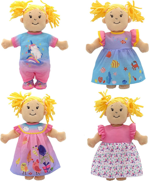 4 Pack Doll Clothes for 13-16 Inch Dolls, Dress Set for 13-16 Inch Dolls