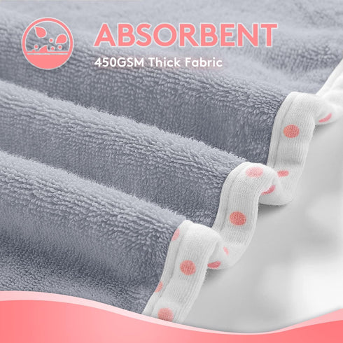 Baby Hooded Towel with Unique Animal Design, Ultra Soft Thick Cotton Bath Towel for Newborn (Elephant)