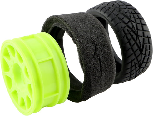 4PCS Off Road RC Cars Rubber Tires Set 12mm Hub Wheels Tires for HSP 94122 94123 94103 3850 3851 FW06 (Green)