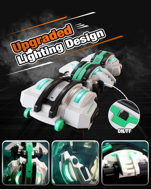 360 7 8 9 10 11+ 2 60+min, 6-12 BAZADER RC Car with LED Lights - Remote Control Car Snakes Roll Toy, Birthday for Kids