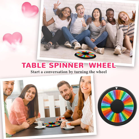 Adult Conversation Starter Ice Breaking Team Games - 9.4 Inch Table Prize Wheel for Team Building Work Office