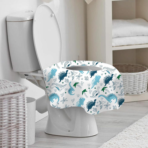 DEEKI 20 Pcs Toilet Seat Covers Disposable for Kids&Adults, Extra Large No-Slip Waterproof for Kids Toddler Potty