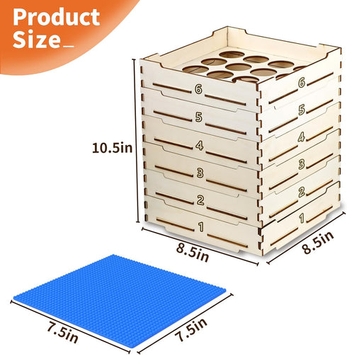 6 Tray Sorter Sifter Box for Lego, Storage Sorter Brick for Building Blocks, Gift for Lego Lover Teens and Adults