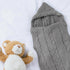 Zhanmai Winter Gray Knit Sleeping Bag Blanket with Hat & Mittens