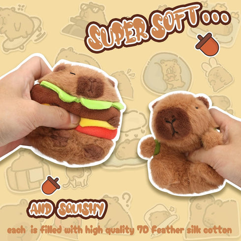 2 Pcs Capybara Plush Keychain Toy - 7.3 Inch Capybara Stuffed Animals - Birthday Gift Pendant