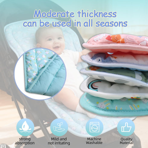 Ovelin 100% 34x78cm 1 Pack Baby Stroller Cushion, Baby Stroller Seat Liners Universal Stroller Liner, Cotton Breathable