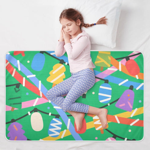 siphylline 52" 34" Cartoon Cute Christmas Light Green Extra Large Resuable Bed Underpads Highly Absorbent Baby Diaper