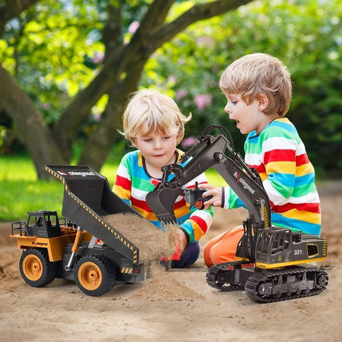 kolegend Remote Control Dump Truck, RC Truck Construction Vehicle with Rechargeable Battery for Kids & Toddlers