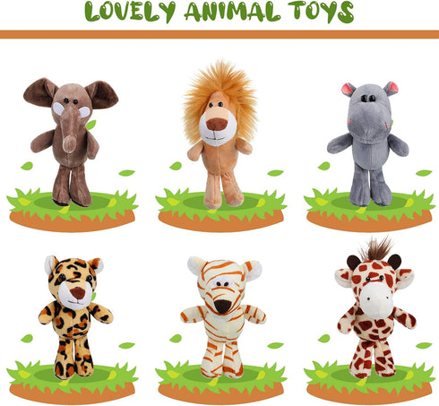12 Pieces Mini Stuffed Forest Animals, 4.8 Inch Jungle Plush Toys for Animal Themed Parties