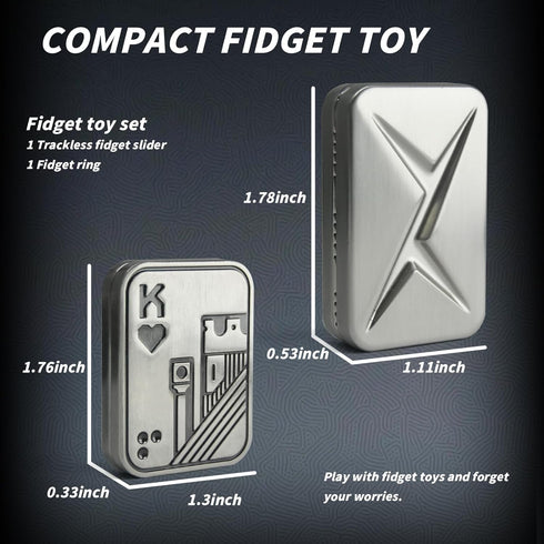 2-Piece Set, Fidget Toys Adults, Fidget Slider Metal Magnetic Haptic Fidget Slider, Fidget Toys for Stress Relief, Cool