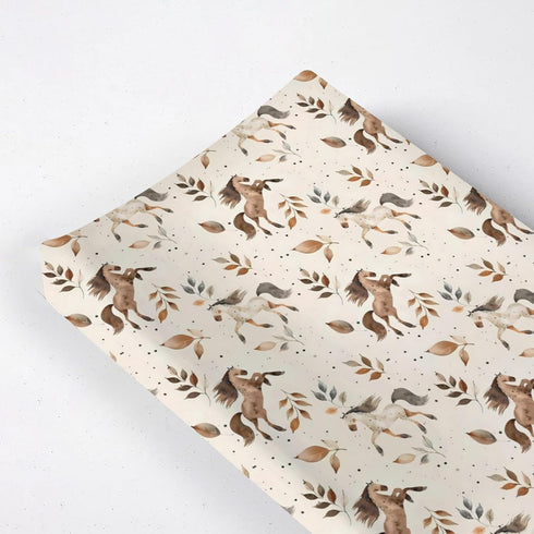 KuphiL10C Cartoon Western Horse Leaves Baby Changing Pad Cover,Unisex Farm Animals Nursery Diaper