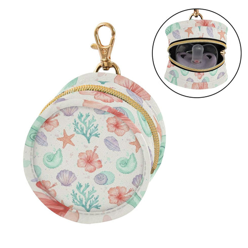 PYBUG Shell Round Pacifier Storage Case, Polyester & TPU Lined with Hook Buckle, Pacifier Container Box for Baby