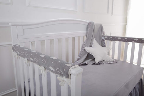 28" 52", Cozy American Baby Company Heavenly Soft Chenille Fitted Crib Sheet x Warm and Neutral Chenille Sheet, Steel