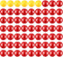 Gejoy 63 Pieces Game Replacement Marbles, 3 Set Compatible with Hungry Hippos, 57 Red and 6 Yellow Balls