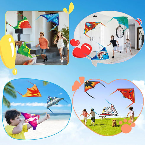 12 Pack 3-8+ Hymaz Mini Catapult Kites for Kids, Flying Glider Plane Toys for Years Boys Girls Gifts- Finger Launcher