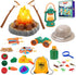 MITCIEN Camping Toys for Kids, Pretend Campfire, Lantern, Safari Hat, Binoculars, Bottle,