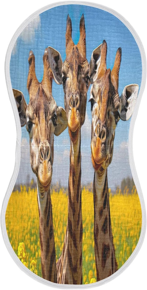 YEGAME Muslin Baby Burp Cloths Set of 1 - Giraffe Super Absorbent Cotton