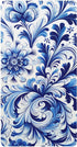 CZXW Blue White Floral Tile Crib Sheets Fitted 52" x 28" Natural Cotton