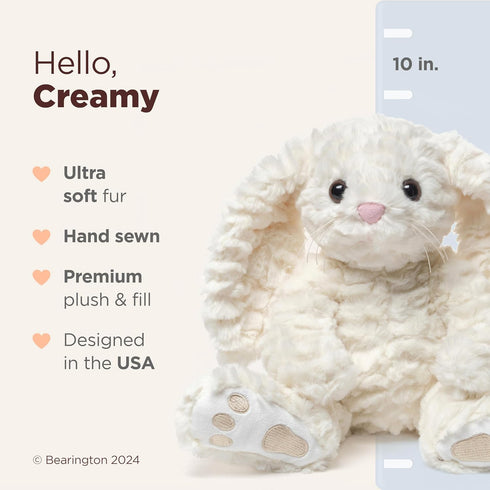 Bearington Creamy The Easter Bunny Stuffed Animal, 10 Inch Plush