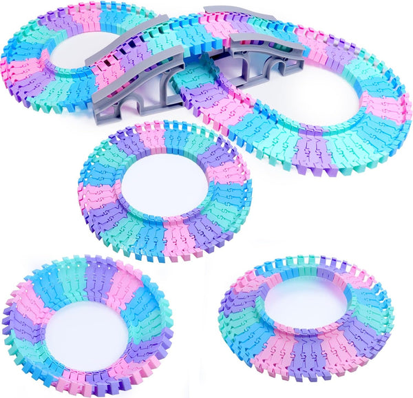 96 PCS Flexible Tracks Race Tracks Supplementary Set -4 Colors Magic Road