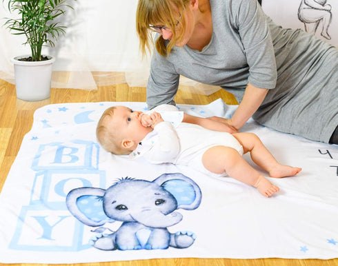 Amity Baby 2 Monthly Milestone Blanket for Boy Premium Extra Soft Fleece for Baby Shower Newborn Month Nursery Decor