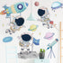 Astronaut Wall Stickers - DILIBRA Planet Space Walk Spaceship DIY Art Vinyl Removable Murals for Kids Bedroom