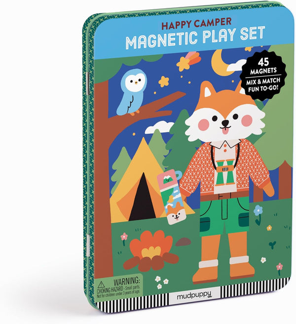 Mudpuppy Happy Camper Magnetic Build-It Game with 40+ Mix and Match Magnets for Kids 4+