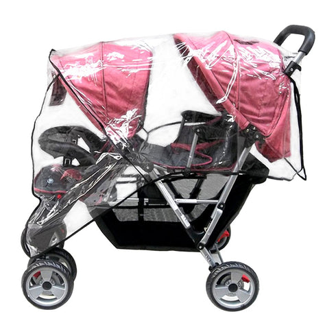 Weather Shield Double Popular Universal Size Baby Rain Cover/Wind Shield for Swivel Wheel Stroller (Black)