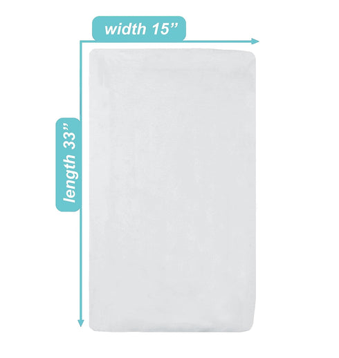 American Baby Company Fitted Bassinet Sheet, 15" x 33", 100% Natural Cotton Jersey Knit, White, Pack of 2