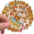 50PCS Kawaii Cartoon Bear Stickers for Kids and Teens, Vinyl Waterproof Sticker Pack for Skateboard, Phone, Party Décor