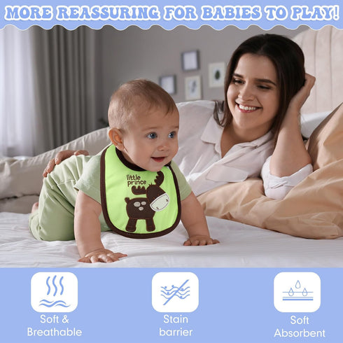 HooLing 24 Pack Waterproof Baby Bibs