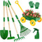 Duckura Kids Gardening Tools Set - 7pcs Wheelbarrow Set Outdoor Toy for