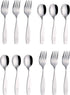 ANNOVA Kids Silverware 12 Pieces - Children's Safe Flatware Set, Stainless Steel, 6 Forks & 6 Dinner Spoons (Engraved