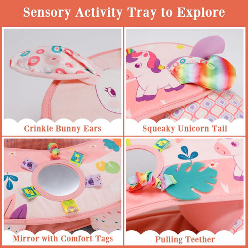 3-36 Baby Donut Sit Me Up Floor Seat for Months, Inflatable Baby Seat with Cover, Activity Chair for Sitting up