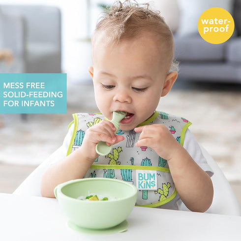 3-9 2-pk Bumkins Bibs, for Baby Girl or Boy, Infant Months, Essential Must Have for Eating, Feeding, Baby Led Weaning