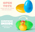 24 JOYIN Pcs Prefilled Easter Eggs with Rubber Ducks, Variety Duckies for Easter Egg Hunt, Kids Basket Stuffer, Bath