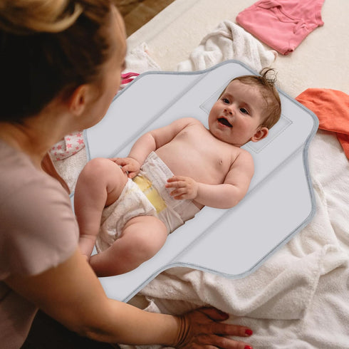 kimitimi Portable Diaper Changing Pad for Baby & Toddler Waterproof Foldable Baby Changing Mat Built-in Pillow, Travel