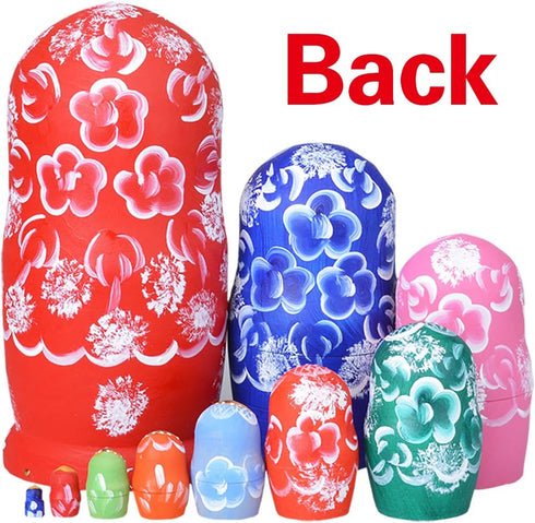 YAKELUS 10pcs Handmade1051 Russian Nesting Dolls for Kids Matryoshka Doll