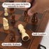 Set 15.4" Strong Magnetic Chess for Adults & Kids, Leather Chess Board & Handcrafted Wooden Chess Pieces with Storage