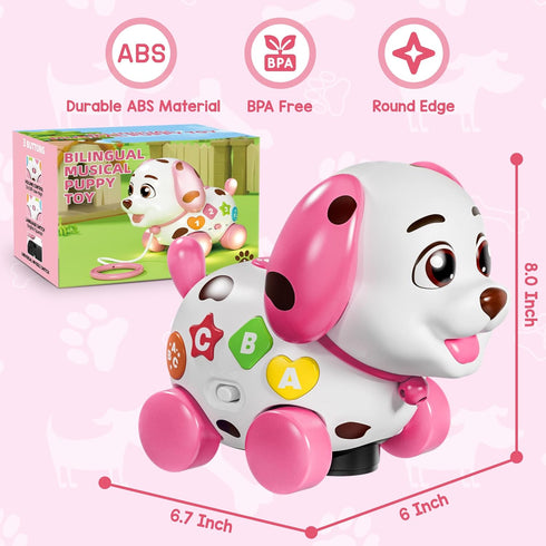 1 1st 1 6-12-18 Musical Bilingual Puppy Toys for Year Old Girl Gifts, First Birthday Girl Gifts for Year Old Toy